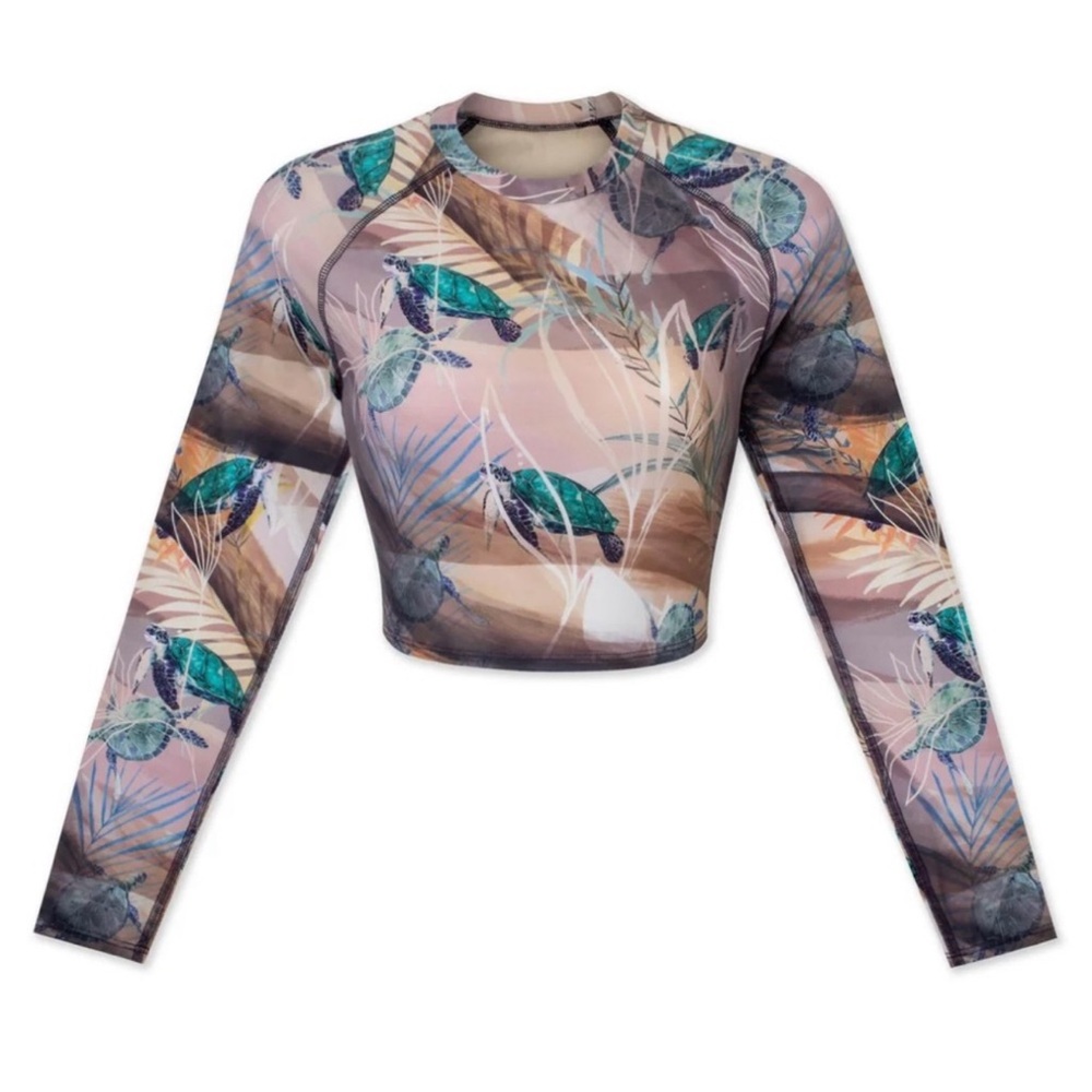 Floral Long Sleeve Swim Top